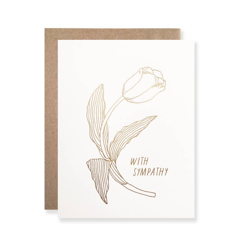 With Sympathy Gold Foil Tulip Card
