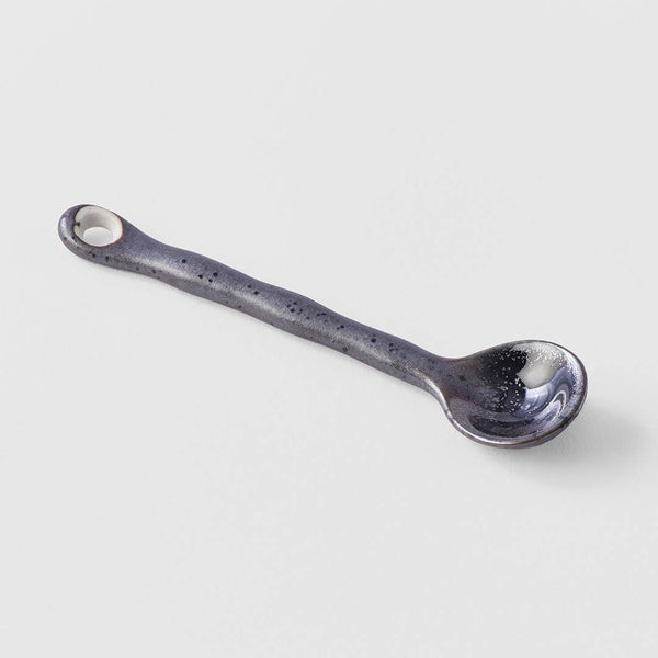 Black Speckle Japanese Porcelain Spoon