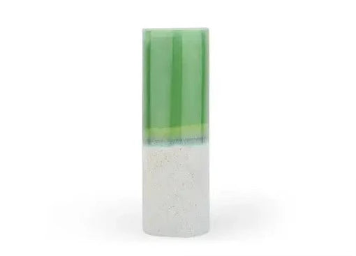 Porcelain Colorful Cylinder Vase – Green/Speckle Grey