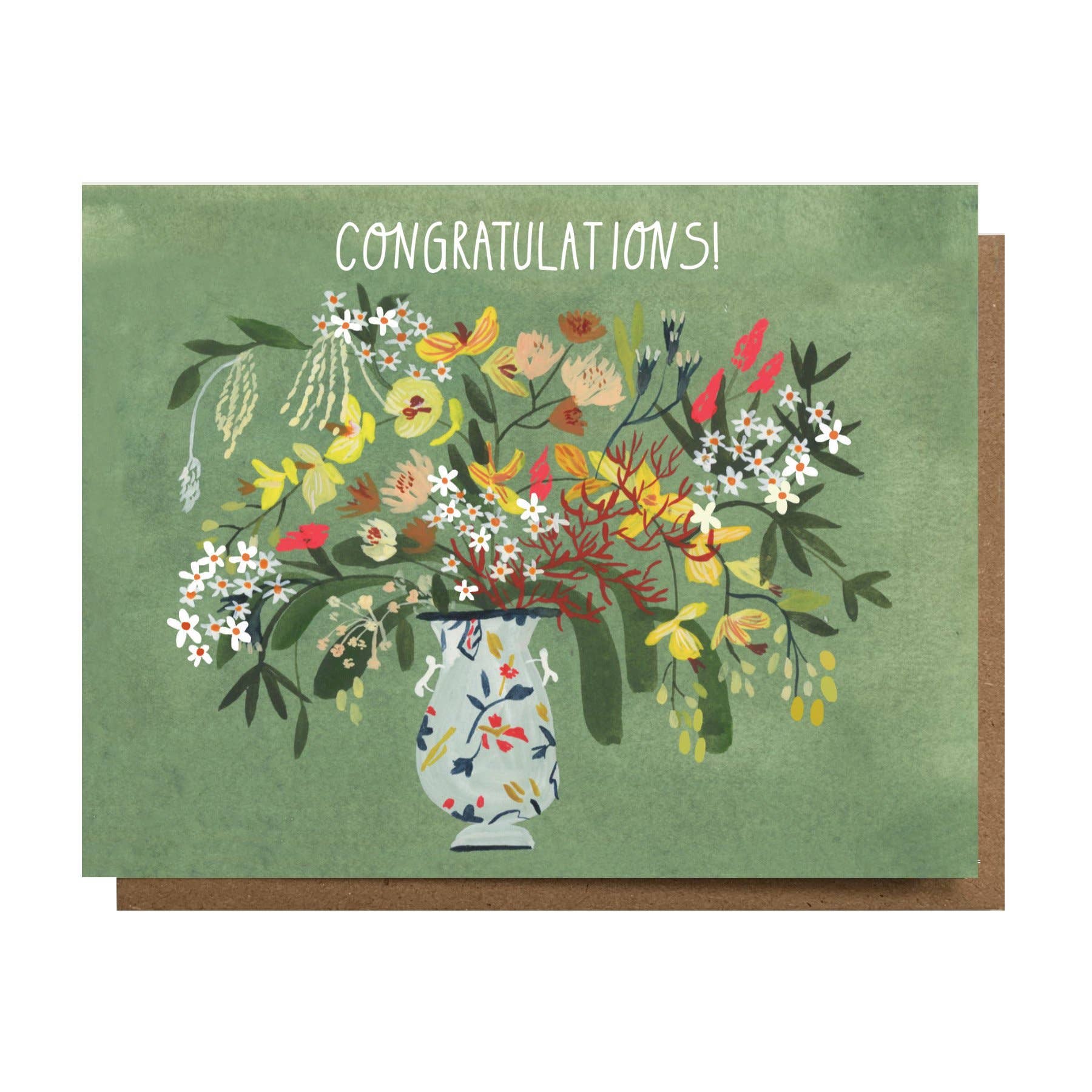 The Esme Shop Congratulations Green Floral Card