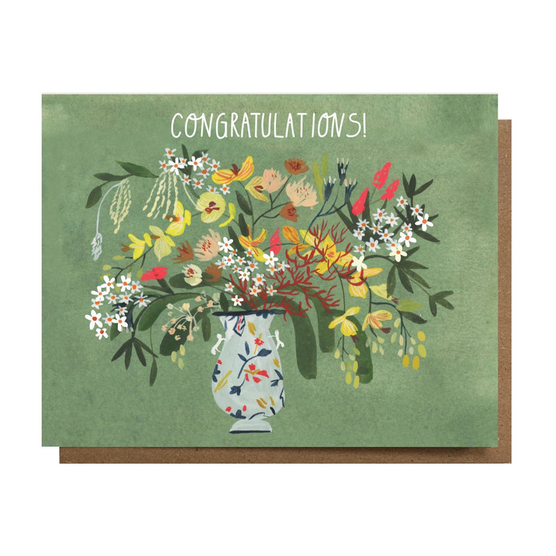 The Esme Shop Congratulations Green Floral Card