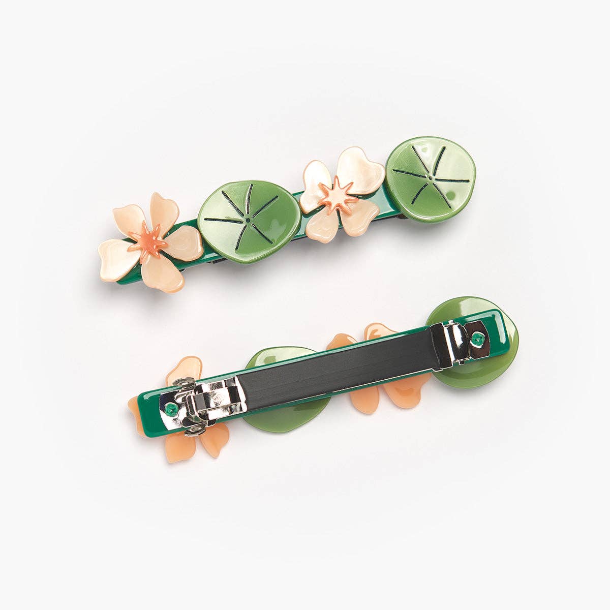 Winona Irene Pink Nasturtium French Barrette