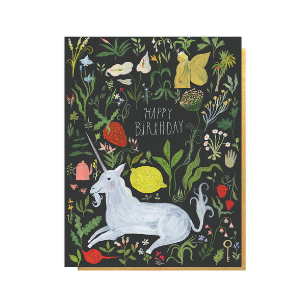 Esme Shop Happy Birthday Unicorn Floral Card