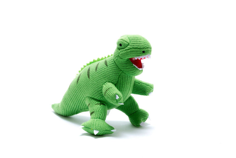 best years Large T-Rex Dinosaur Plush Toy – Knitted Organic Cotton