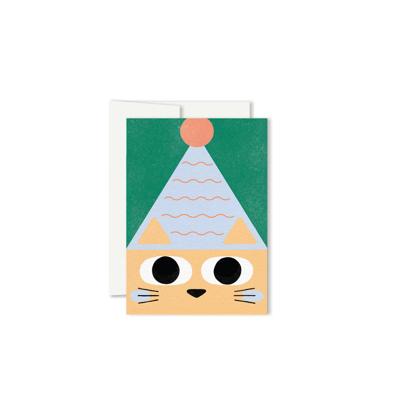 Paperole Cat with hat mini card