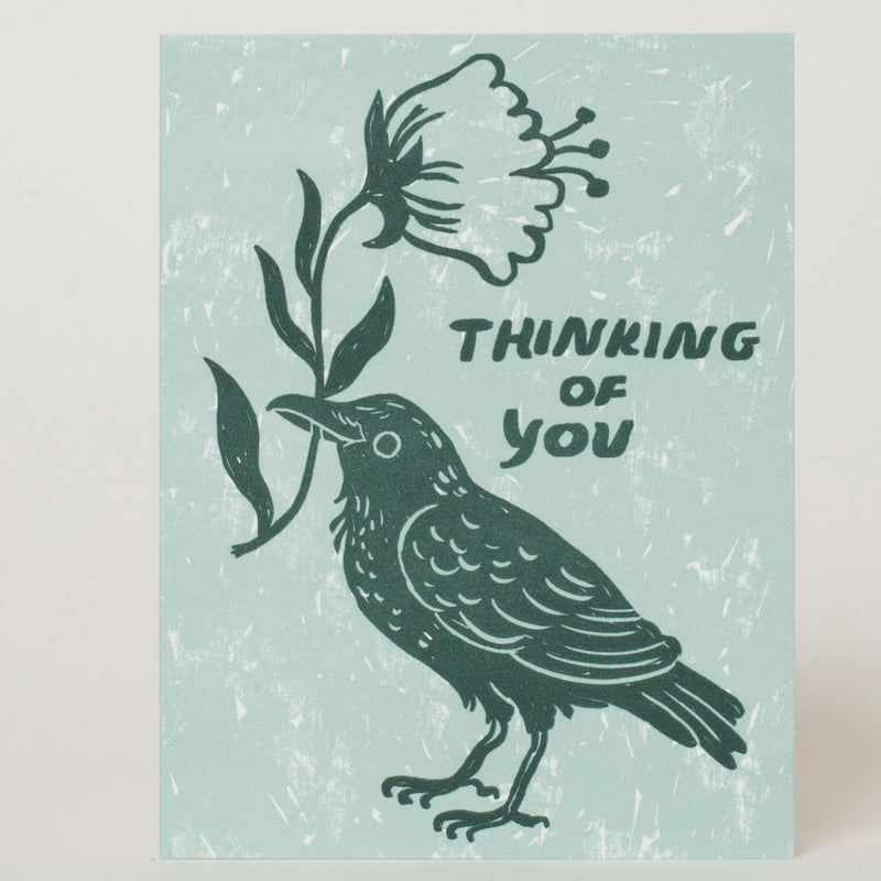 Thinking of You Crow Card by Phoebe Wahl