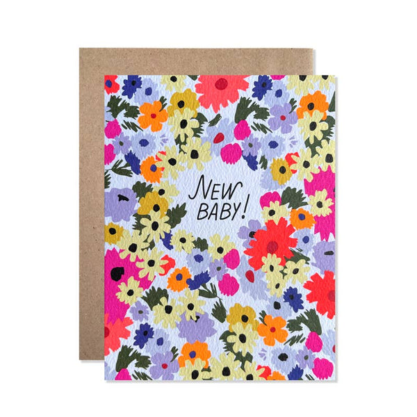 New Baby Garden Floral Card
