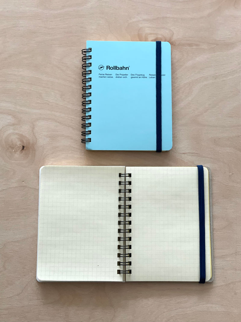rollbahn sprial small notebook blue