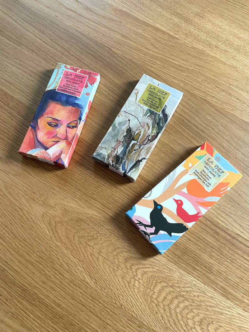 Dark Chocolate (70%) with Monhegan sea salt La Nef Chocolate